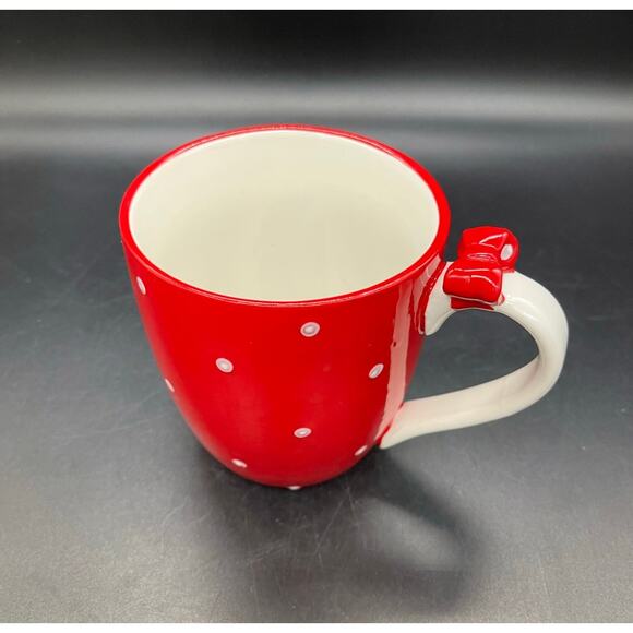 3D Global Design Kate Williams Christmas Mug with Tree Red & White Polka Dots - Picture 7 of 8